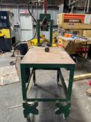 Custom built hydraulic shop press on casters 39 X 26 X 37