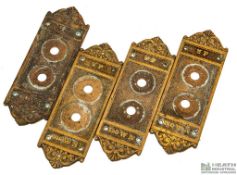 35427 - Original Holabird And Roche-Designed Lot Of Bronze Chicago Hotel Sherman Interior Elevato...