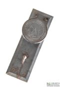 31915 - Original Antique American Salvaged City Of Detroit Emblematic School Doorknob With Matching