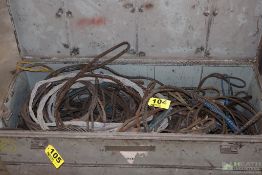 CONTENTS OF JOB BOX WIRE SLINGS & ASSORTED CABLE