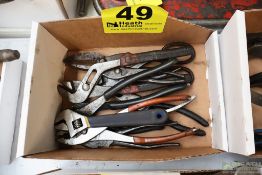 ASSORTED PLIERS AND ADJUSTABLE WRENCHES
