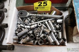LARGE QTY ASSORTED SOCKETS AND SOCKET WRENCH