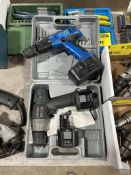 (2) ASSORTED BATTERY POWERED DRILLS, NO CHARGERS