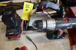 CRAFTSMAN CORDLESS TRIM SAW W/ DRILL/DRIVER, CHARGER AND BATTERY