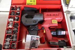 BURNDY CORDLESS CRIMPING TOOL BAT-750 WITH DIES AND BATTERIES