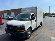 2021 CHEVROLET EXPRESS BOX TRUCK, 12' BOX WITH CONTRACTOR SHELVING - NO CONTENTS, 4.3L 6 CYLINDER