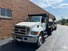 2006 FORD F650 SINGLE AXLE DUMP TRUCK, AUTOMATIC TRANSMISSION 4 X 2, 6L 8 CYLINDER DIESEL ENGINE,