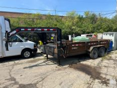 2016 PJ GOOSENECK 16' DUMP TRAILER 7'2" WIDE WITH 2' SIDES WITH STAKE POCKETS, 8-LUG, DOUBLE REAR