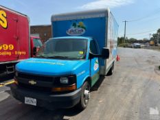 2015 CHEVROLET DUALLY CUTAWAY BOX TRUCK, 14' BOX WITH CONTRACTOR SHELVING, 6L 8 CYLINDER L96 GAS