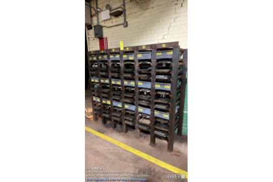 (2) Industrial steel die storage racks with 48+ punch and stamping ...