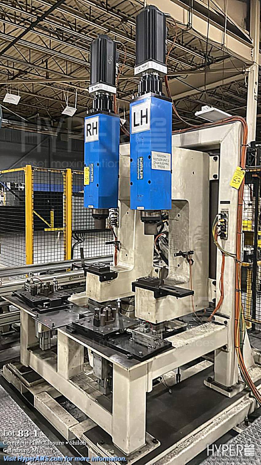 (2) Kistler double bushing presses and (2) ABB IRB 2600 robotic material handlers