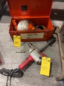 Milwaukee 1610-1 7A 1/2" Drill Motor with General Super-Vee 25ft Power Drain Cleaner & Case
