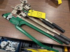 Greenlee #1930 Dual Handle Tube Bender with Ridgid 506 & 508 Heads