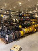 Large Lot of Assorted Wire and Storage Rack