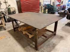 8' x 4' Steel Industrial Workbench with Columbian 6" Swivel Base Bench Vise