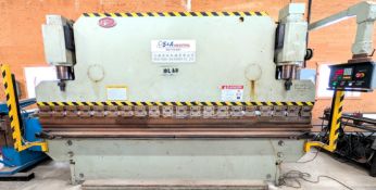 WUXI JINQIU MACHINERY WC67K-160/4000 HYDRAULIC PRESS BRAKE, 160-TON X 13’ CAP., ESTUN E20+ BACK