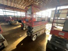 SKYJACK SJIII 3226 ELECTRIC SCISSOR LIFT, 500LB CAP., EXTENDABLE, S/N 270368