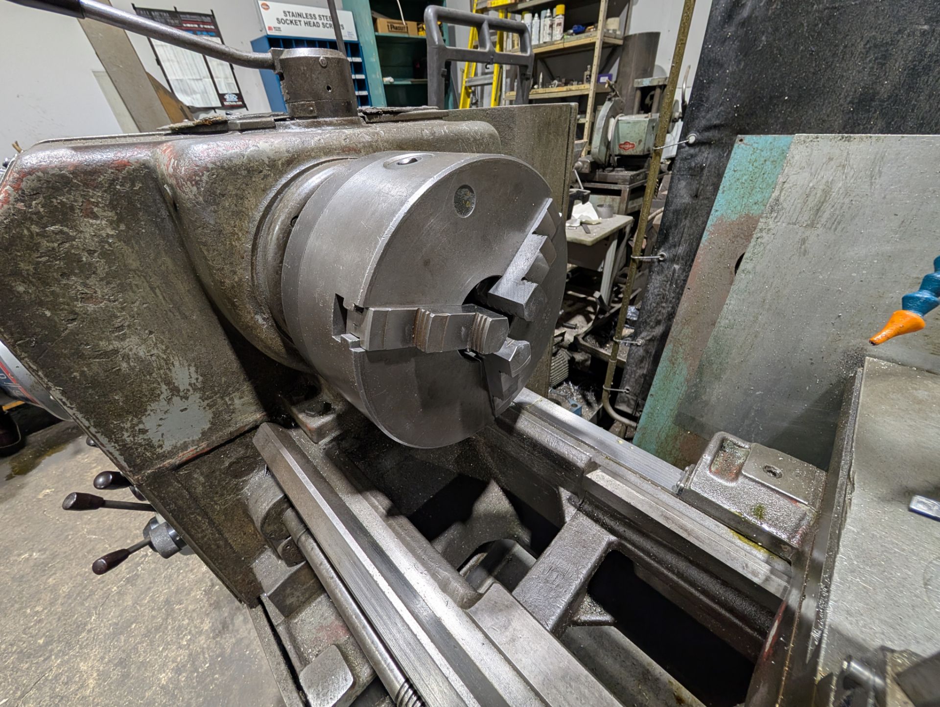 Howa Tool Pot HOWA SANGYO 430X1500 LATHE, 3-JAW CHUCK, TAILSTOCK, TOOL POST, STEADY ...
