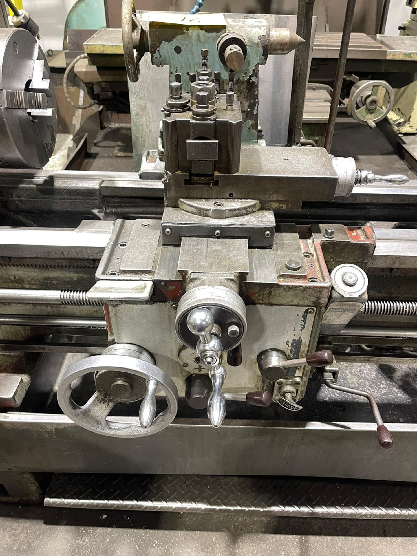 Howa Tool Pot HOWA SANGYO 430X1500 LATHE, 3-JAW CHUCK, TAILSTOCK, TOOL POST, STEADY ...