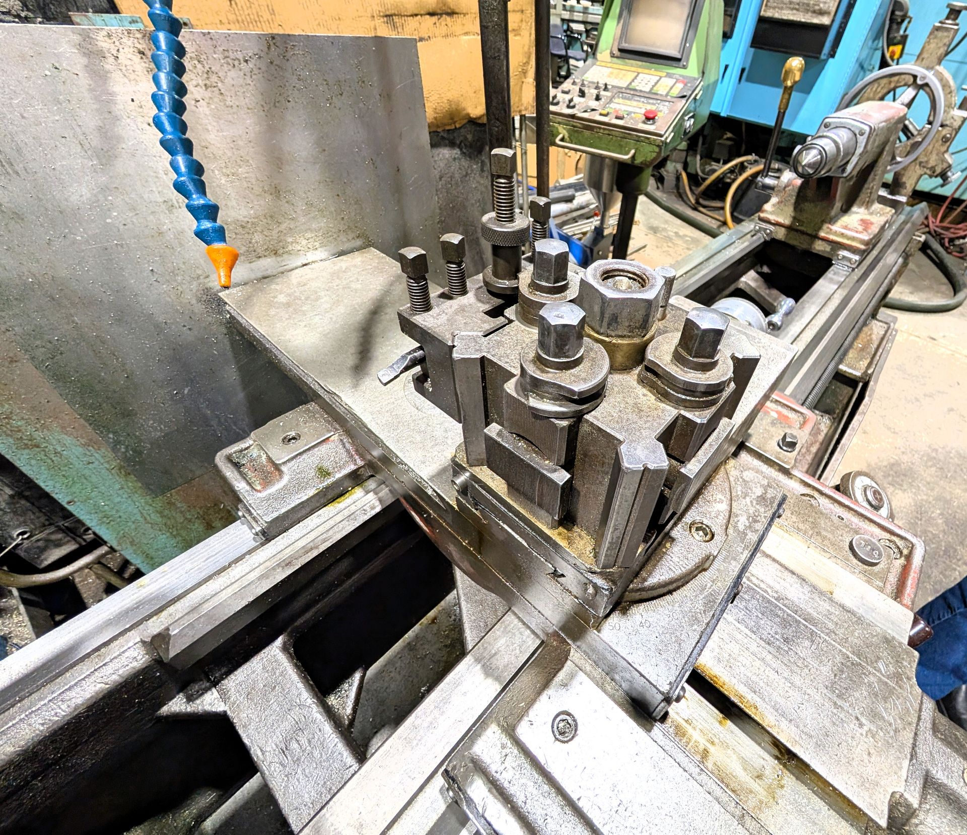 Howa Tool Pot HOWA SANGYO 430X1500 LATHE, 3-JAW CHUCK, TAILSTOCK, TOOL POST, STEADY ...