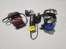 LOT OF ASST. POWER TOOLS, PALM SANDER, ROUTER, ETC.