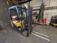 DAEWOO GC25S PROPANE FORKLIFT, 5,000LB CAP., 173" MAX LIFT, 3-STAGE MAST, SIDE SHIFT, SOLID TIRES,