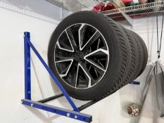 QTY 4 - 17" RIMS & TIRES, KUMHO SOLUS 4 SEASON TIRES, 5 BOLT PATTERN RIMS, TPMS SENSORS, NEW IN 2025