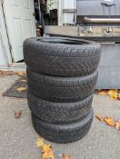 SET OF (4) PIRELLI PERFORMANCE 185/60R14 WINTER 190 TIRES ON RIMS, BOLT PATTERN 4X100, CAME OFF
