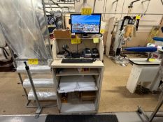 LOT OF (2) DYMO LABEL PRINTERS 450/400 W/ INVENTORY SCANNER, ROUTER, MONITOR W/ STAND