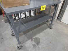 MOBILE STEEL SHOP TABLE 5 FT. X 30 IN.