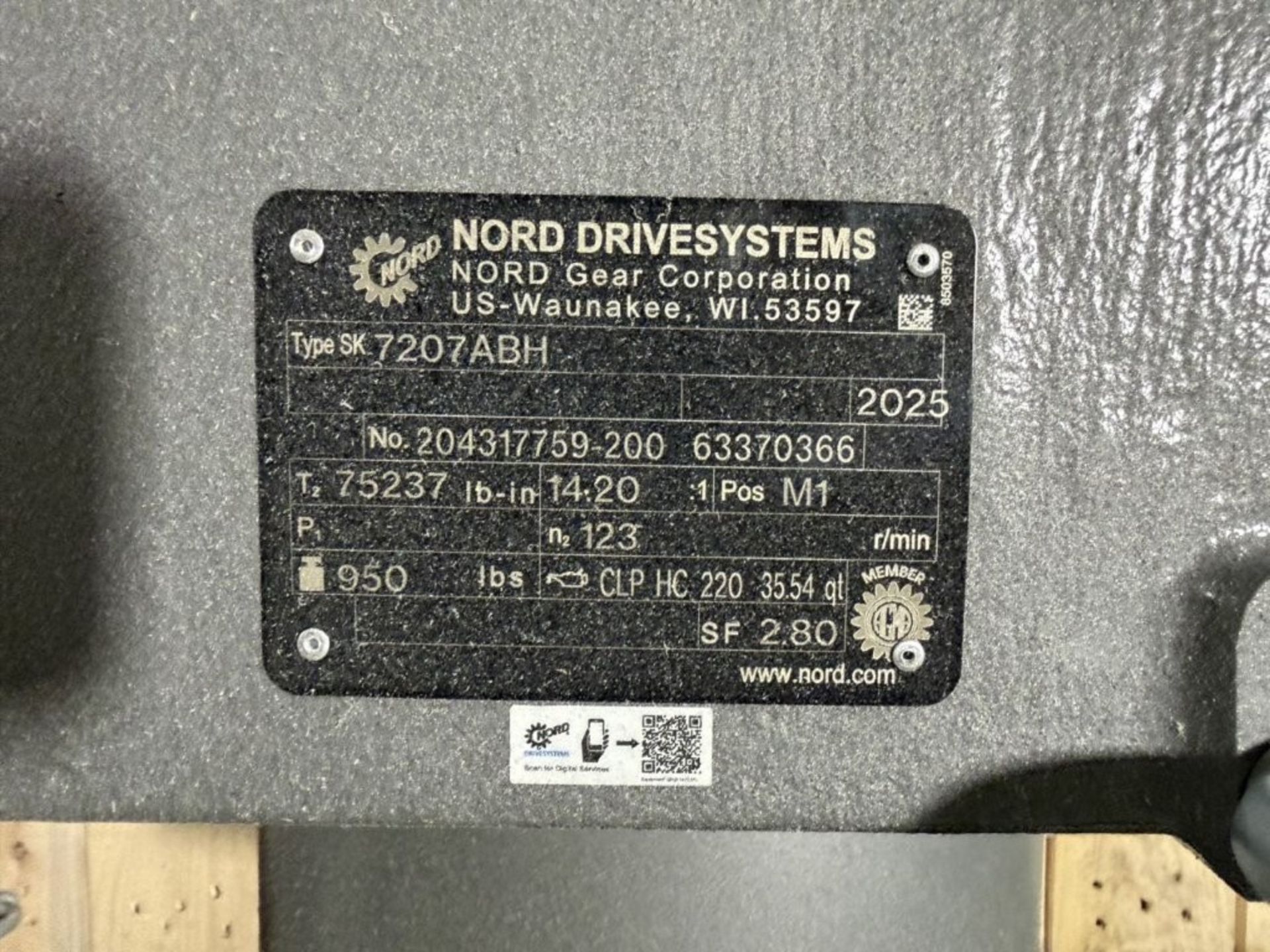 2025 NORD MAXXDRIVE SK 7207ABH INDUSTRIAL GEAR REDUCER / GEARBOX, 14.20 ratio, 75,237 lb-in torque - Image 3 of 3