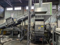 2020 PLASMAC (ITALY) OMEGA XL INTEGRATED SHREDDER-EXTRUDER RECYCLING LINE, S/N 000068, INCLINE