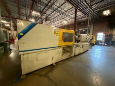 320 TON MITSUBISHI MODEL 320MJ2-30C HORIZONTAL PLASTIC INJECTION MOLDING MACHINE WITH APPROX. 30.7OZ