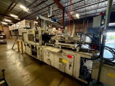 165 TON CINCINNATI MILACRON MODEL VT 165-7 HORIZONTAL PLASTIC INJECTION MOLDING MACHINE WITH 7OZ