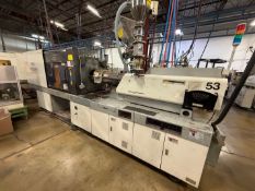 200 TON, TOYO PLASTAR MODEL TM-200H HORIZONTAL PLASTIC INJECTION MOLDING MACHINE WITH 13.1 OZ