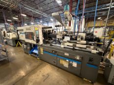 165 TON CINCINNATI MILACRON MODEL VT 165-13 HORIZONTAL PLASTIC INJECTION MOLDING MACHINE WITH 13OZ