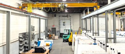 (3) RIGHTWAY CRANE 5-TON CAP. FREE STANDING CRANE SYSTEMS, SPACEMASTER SX ELECTRIC HOIST, APPROX.