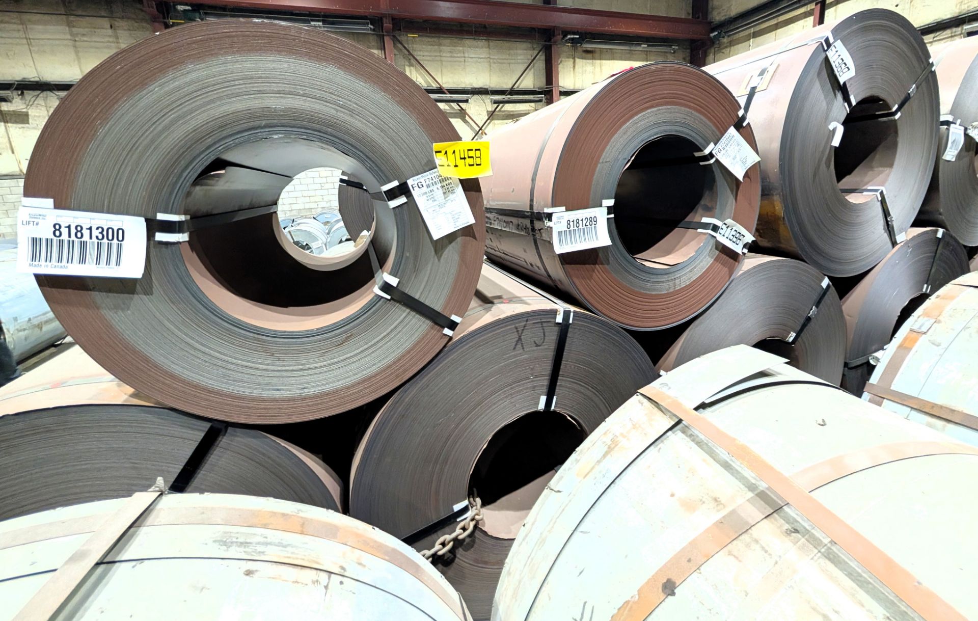 PARTIAL VIEW OF 1,700,000lbs+ Full Size & Slit Electrical Steel Coils