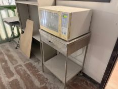 CONTENTS OF LOFT, (3) STAINLESS STEEL SINKS, TABLES, BOOKCASES, DIVIDER, CABINETS, DISPLAY RACKS,