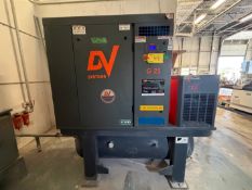 2015 DV SYSTEMS G 25 COMPRESSOR, MODEL G25TDVSD, 25HP, S/N 31359 W/ ASD 100 DRYER