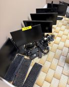ASSORTED MONTIORS & KEYBOARDS