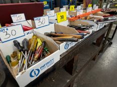 LOT (7) BOXES OF HAND TOOLS, WHOLE SAW BLADES