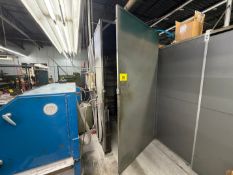 1-DOOR STORAGE CABINET W/ ROD STOCK, ELECTRODES AND PLASTIC STOCK