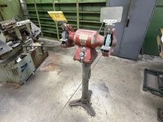 BALDOR 7" GRINDER BUFFER ON PEDESTAL