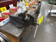 6" VISE W/ STEEL TOP TABLE APPROX. 6'L X 3' (NO CONTENTS)