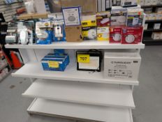 Lot of exit signs, smoke alarms, security lights & LED strip, closet, flood lights.
