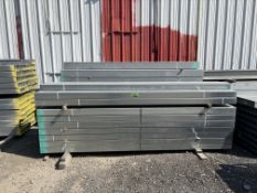 2 LIFTS OF ASSORTED GALVANIZED SLOTTED TRACK. (298 PCS.) 3 5/8 IN. X 2 1/2 IN. X 10 FT., (260