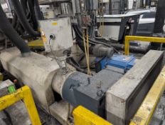 KIEFEL 100 mm single-screw extruder, with heated barrel, gearbox and Reliance Super RPM 150 HP DC