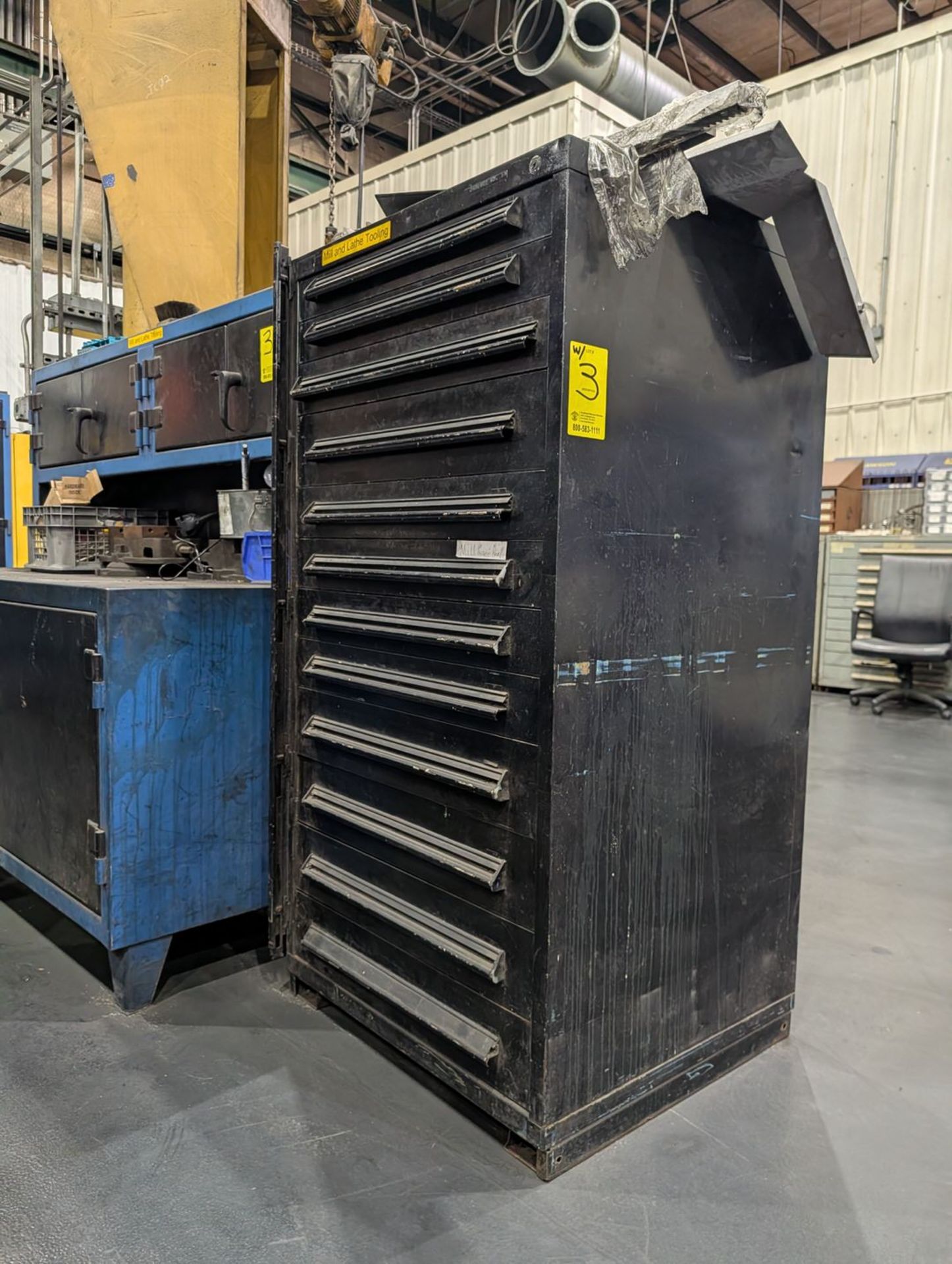 Assorted Mill & Lathe Tooling W/ 12-Drawer Modular Cabinet