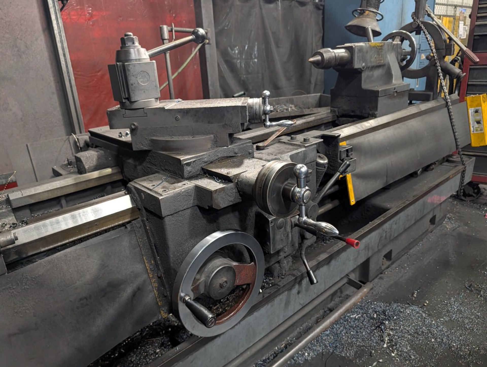 Hwacheon Manual Lathe Apprx. 20" 3-Jaw Chuck, Apprx. 76" distance between centers, , Apprx. 24-26" - Image 8 of 16